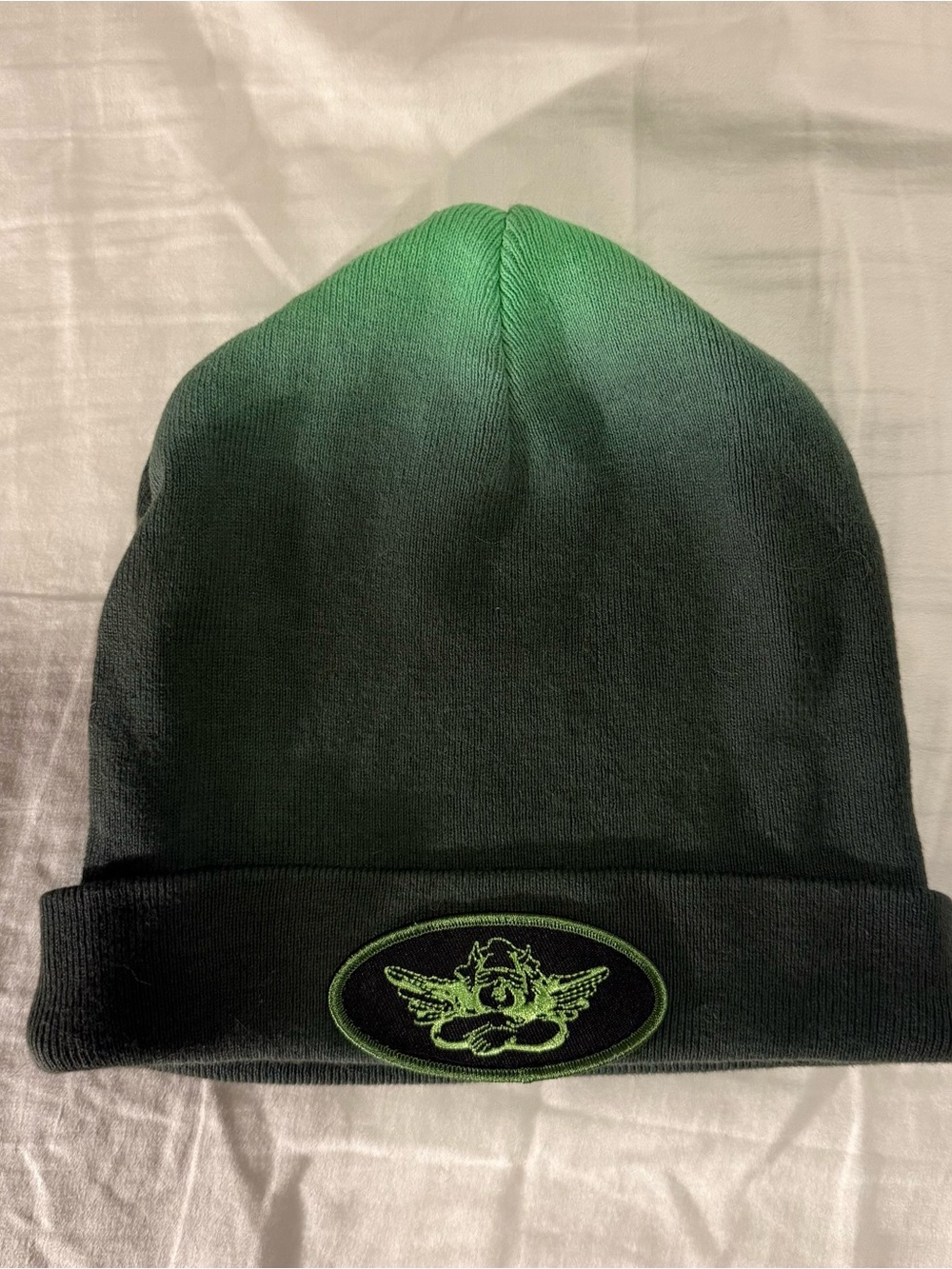 Boys Lie Green Gradient Knit Beanie with Embroidered Patch